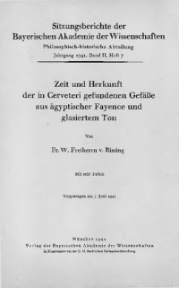 cover of the book Zeit und Herkunft der in Cerveteri gefundenen Gefäße aus ägyptischer Fayence und glasiertem Ton