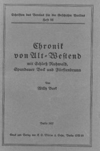 cover of the book Chronik von Alt-Westend mit Schloß Ruhwald, Spandauer Bock und Fürstenbrunn