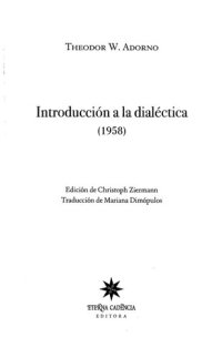 cover of the book Introduccion A La Dialectica (1958)