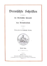 cover of the book Vermischte Schriften im Anschluss an die Berlinische Chronik und an das Urkundenbuch