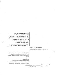 cover of the book Fundamentos Contingentes Feminismo Y La Cuestion De La Posmodernidad