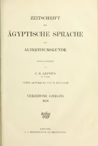 cover of the book Zeitschrift für Ägyptische Sprache und Altertumskunde