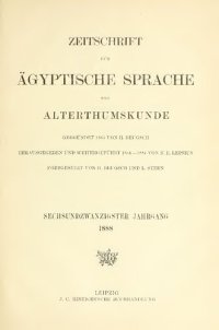 cover of the book Zeitschrift für Ägyptische Sprache und Altertumskunde