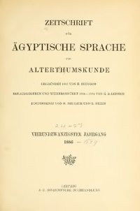 cover of the book Zeitschrift für Ägyptische Sprache und Altertumskunde