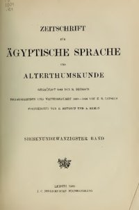 cover of the book Zeitschrift für Ägyptische Sprache und Altertumskunde