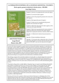 cover of the book La formación económica de la sociedad argentina. Renta agraria, ganancia industrial y deuda externa. 1882-2004