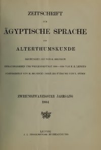 cover of the book Zeitschrift für Ägyptische Sprache und Altertumskunde