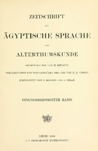 cover of the book Zeitschrift für Ägyptische Sprache und Altertumskunde