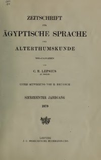 cover of the book Zeitschrift für Ägyptische Sprache und Altertumskunde