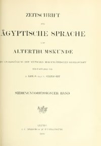 cover of the book Zeitschrift für Ägyptische Sprache und Altertumskunde