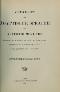 cover of the book Zeitschrift für Ägyptische Sprache und Altertumskunde