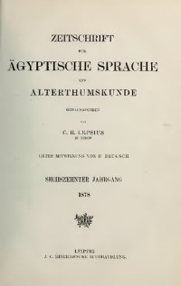 cover of the book Zeitschrift für Ägyptische Sprache und Altertumskunde