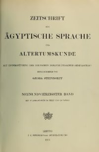 cover of the book Zeitschrift für Ägyptische Sprache und Altertumskunde