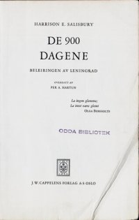 cover of the book De 900 dagene: beleiringen av Leningrad