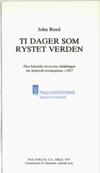 cover of the book Ti dager som rystet verden