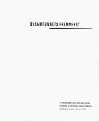 cover of the book Bysamfunnets fremvekst