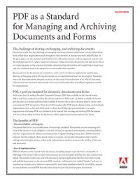 cover of the book PDF as a Standard for Managing and Archiving Documents and Forms