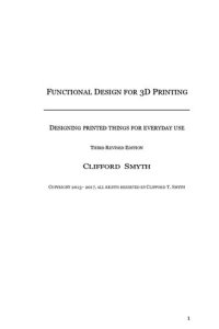 cover of the book Functional Design for 3d Printing - Designing Printed Things for Everyday Use