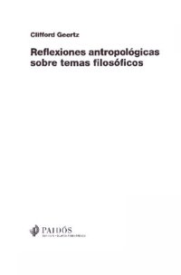 cover of the book Reflexiones Antropologicas Sobre Temas Filosoficos