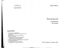 cover of the book Encarnacion Una Filosofia De La Carne