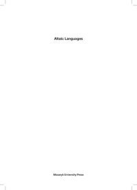 cover of the book Altaic languages: history of research, survey, classification and a section of comparative grammar