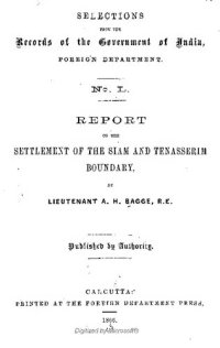 cover of the book Report on the Settlement of the Siam and Tenasserim Boundary