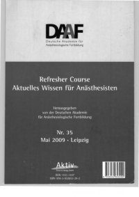 cover of the book Refresher Course Aktuelles Wissen für Anästhesisten / Nr. 35. 9. - 12. Mai 2009, Leipzig