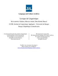 cover of the book Lexique de Linguistique