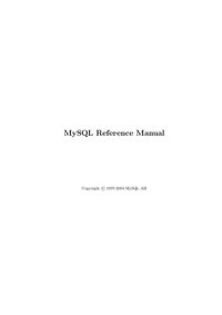 cover of the book Mysql Reference Manual