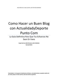 cover of the book Como Hacer un Buen Blog con ActualidadyDeporte Punto Com