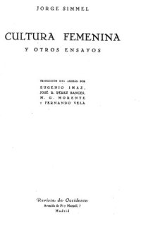 cover of the book Cultura femenina y otros ensayos