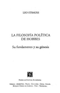 cover of the book La Filosofia Politica De Hobbes