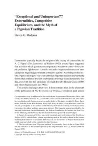 cover of the book “Exceptional and Unimportant”?: Externalities, Competitive Equilibrium, and the Myth of a Pigovian Tradition