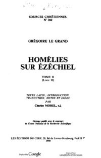 cover of the book Homélies sur Ézéchiel