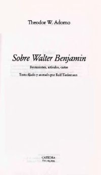 cover of the book Sobre Walter Benjamin