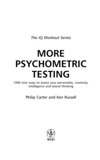 cover of the book More Psychometric Testing: 1000 Ways to Assess Your Personality, Creativity, Intelligence and Lateral Thinking