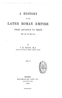 cover of the book A History of the Later Roman Empire from Arcadius to Irene (395 A. D. to 800 A. D.)