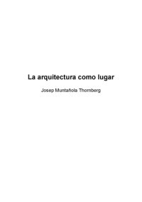 cover of the book La arquitectura como lugar 