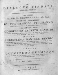 cover of the book De Dialecticto pindari observationes