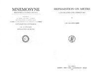 cover of the book Hephaestion on metre : with the corresponding sections from Aristides Quintilianus' On Music : a translation and commentary