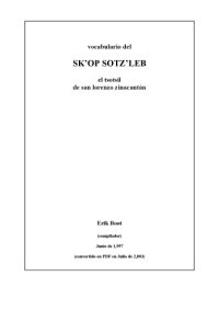 cover of the book Vocabulario del skʼop sotzʼleb el tsotsil de san lorenzo zinacantán