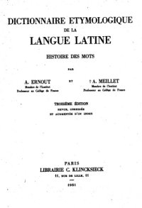 cover of the book Dictionnaire étymologique de la langue latine