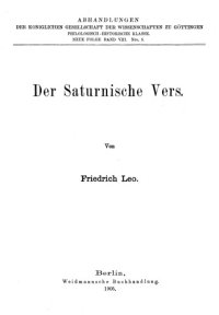 cover of the book Der Saturnishe Vers