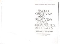 cover of the book Beyond Objectivism and relativism. Sciencie, hermeneutics and praxis. Objectivism and relativism: An overview