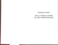 cover of the book Readings from the Lu-Wang School of Neo-Confucianism