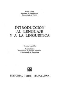 cover of the book Introduccion Al Lenguaje Y A La Linguistica