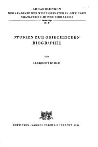 cover of the book Studien zur griechischen Biographie