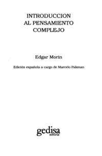 cover of the book Introduccion Al Pensamiento Complejo