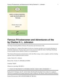 cover of the book Famous Privateersmen and Adventurers of the Sea Their rovings, cruises, escapades, and fierce battling upon the ocean for patriotism and for treasure