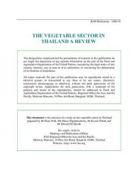 cover of the book The Vegetable Sector in Thailand, a review